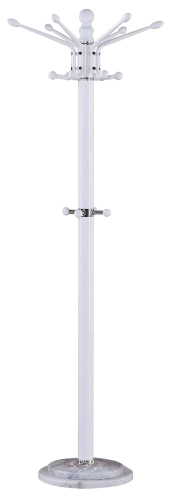 Wieszak stojący biały 176 cm, do przedpokoju Bianca