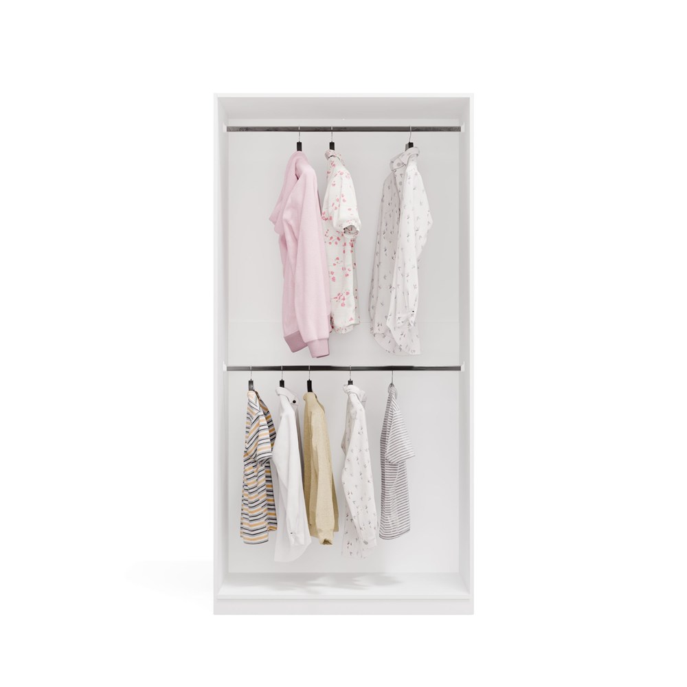 Garderoba Szafa OPENO 2W BIAŁA Modułowa Regał Z 2 Drążkami Do Sypialni