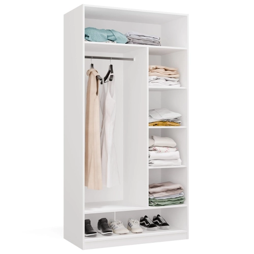 Garderoba modułowa biała z drążkiem i 6 półkami Openo 1W6P