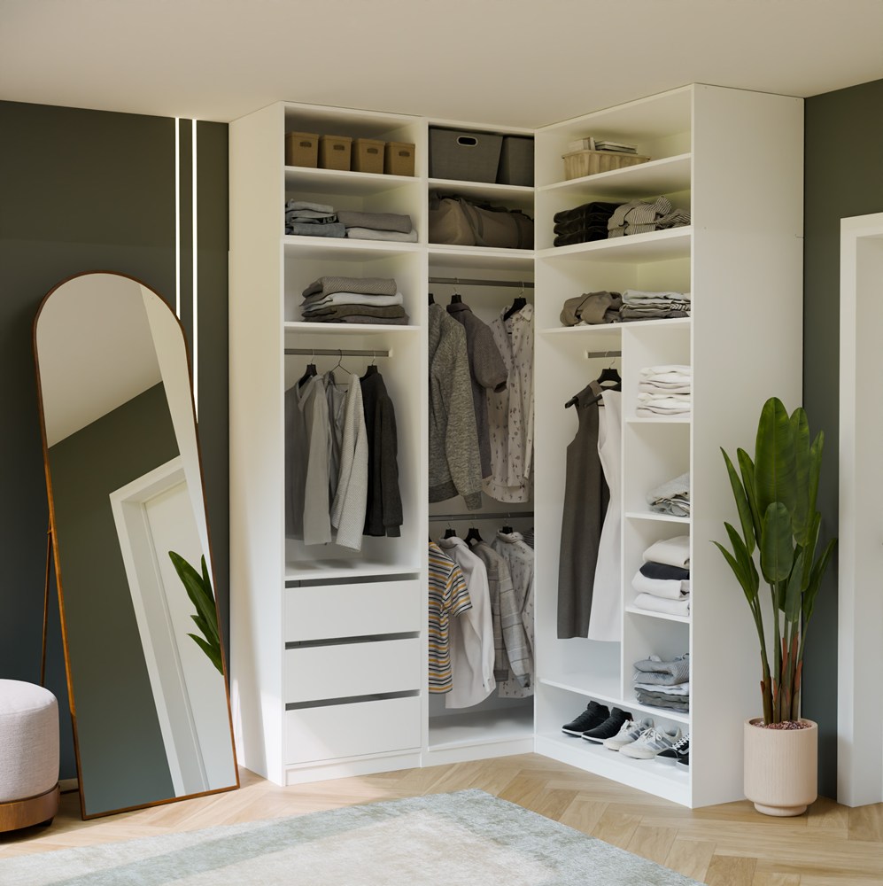 Garderoba Szafa OPENO 1W6P BIAŁA Modułowa Regał z Drążkiem Półki Sypialnia