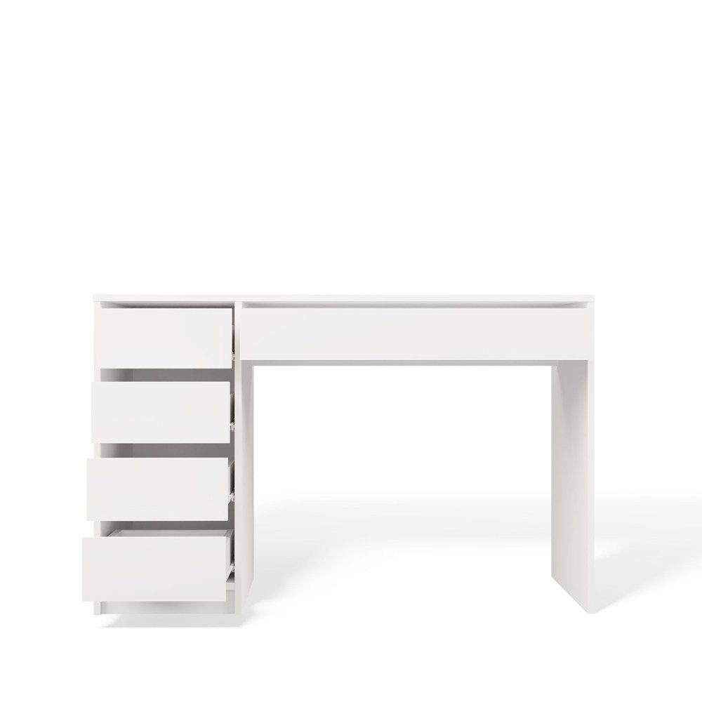 Biurko ARTO BIAŁE 120 CM 5 Szuflad Szafka Nowoczesne Do Pracy Domu Biura