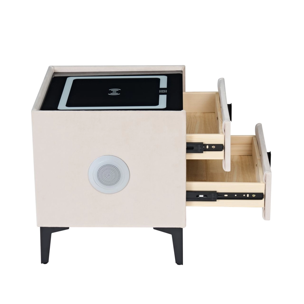 PRZEDSPRZEDAŻ -15% do 05.05 ! Szafka nocna SMART - velvet beżowa Riviera 06