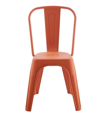 Krzesło pomarańczowe plastikowe z oparciem, Tower Paris PP