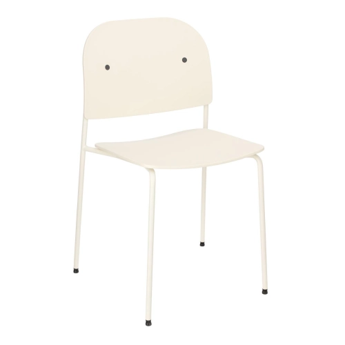 Krzesło biało-kremowe, z metalowymi nogami Ravio 