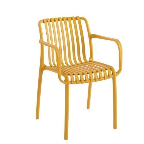 Krzesło żółte ogrodowe z podłokietnikami Strips Arm
