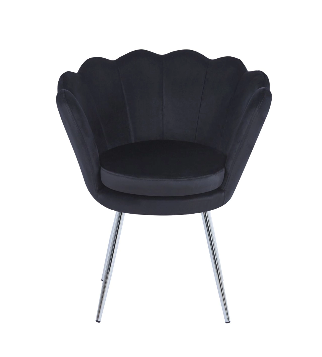 Fotel velvet (czarny) /nogi srebrne/