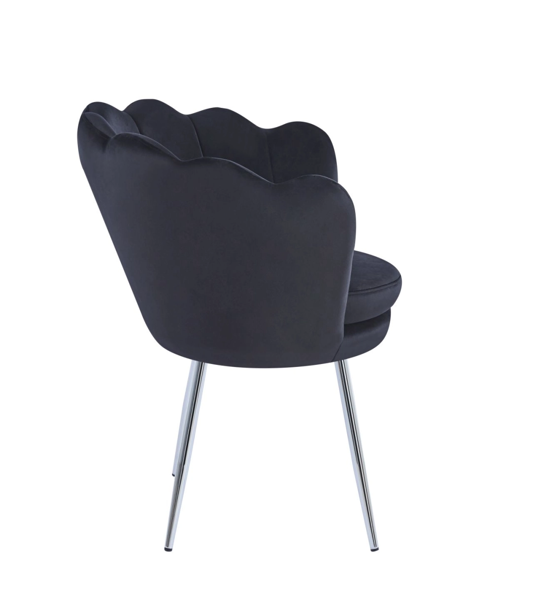 Fotel velvet (czarny) /nogi srebrne/