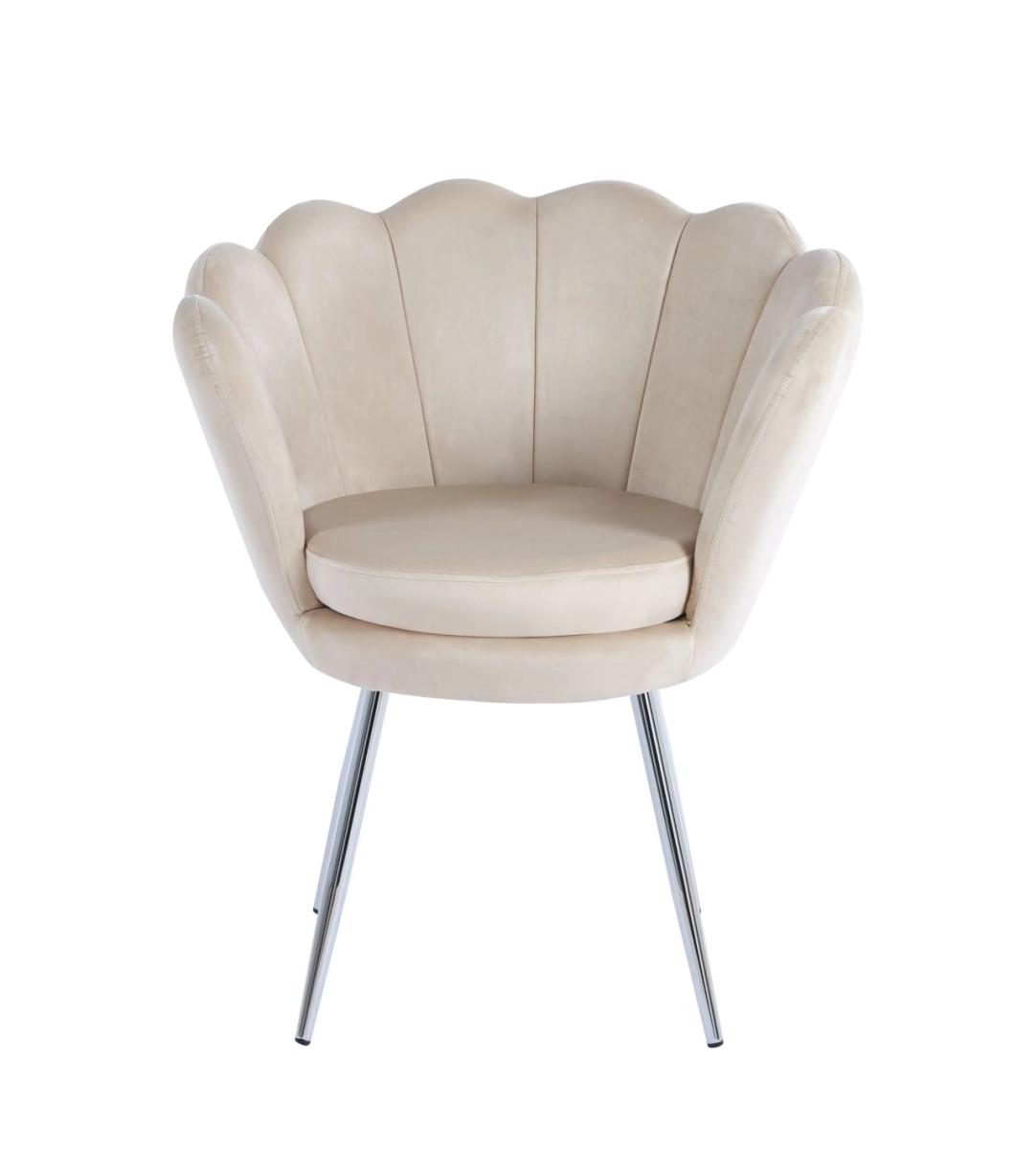 Fotel velvet (beżowy) /nogi srebrne/