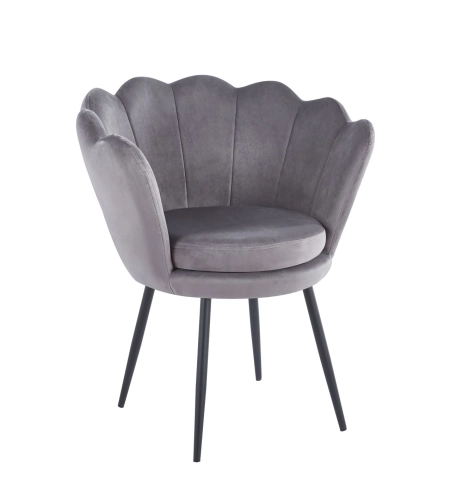  Krzesło muszelka szary, z czarnymi nogami Shell