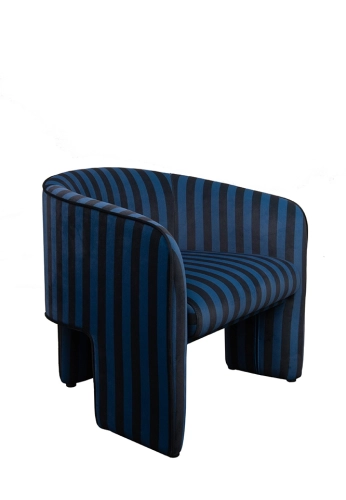 Fotel niebiesko-czarny do salonu Mamaison Jolie