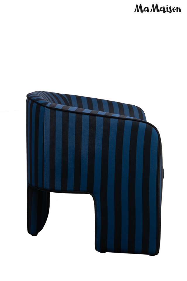 MaMaison fotel JOLIE niebieski / czarny