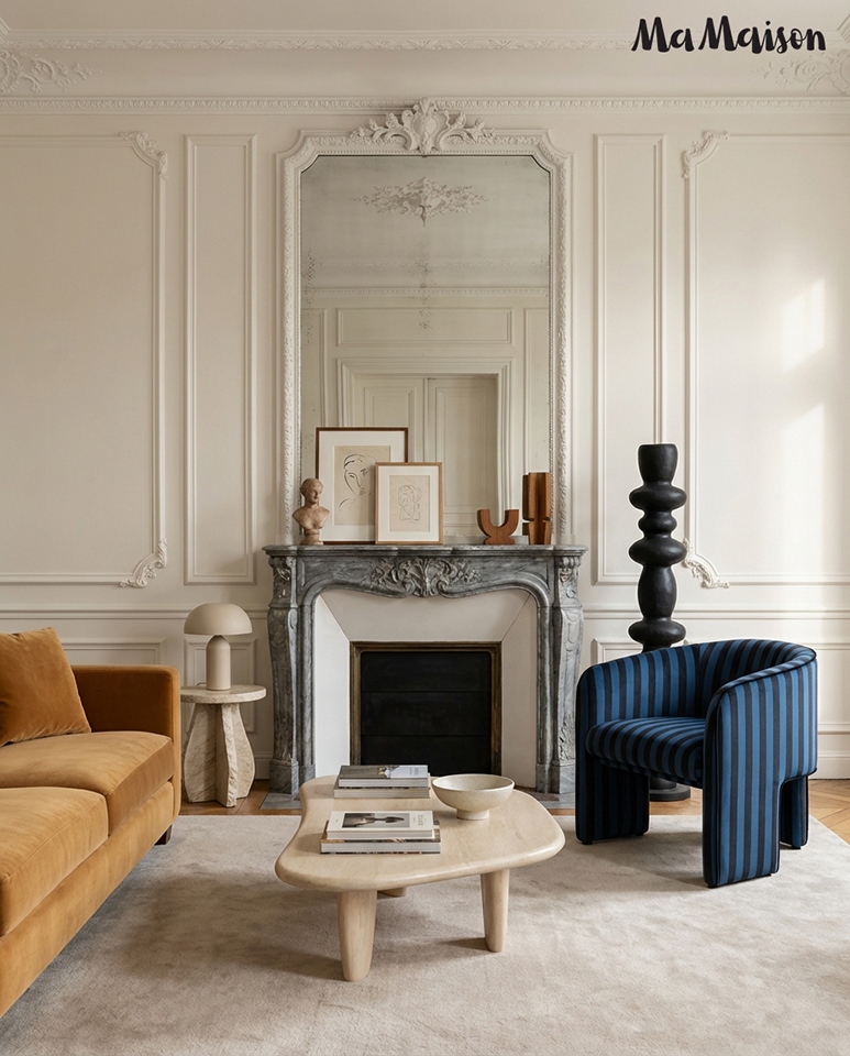 MaMaison fotel JOLIE niebieski / czarny