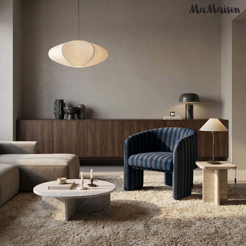 MaMaison fotel JOLIE niebieski / czarny