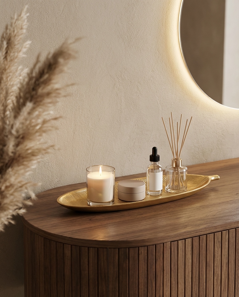 Taca dekoracyjna SHP LEAF złota