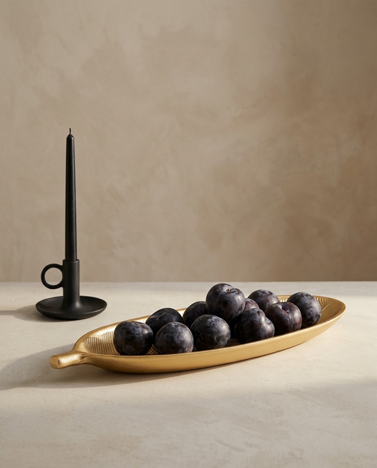 Taca dekoracyjna SHP LEAF złota