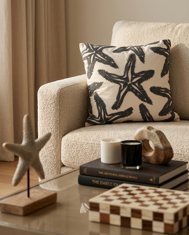 Poduszka dekoracyjna SHP STARFISH beżowa / szara