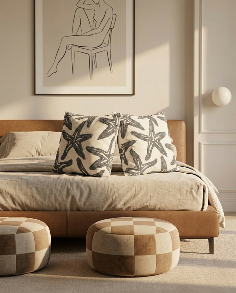 Poduszka dekoracyjna SHP STARFISH beżowa / szara