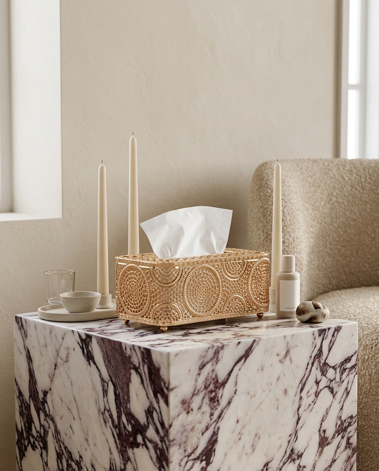 Pojemnik na chusteczki SHP MAISON złoty