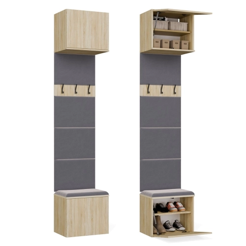  Garderoba modułowa z wieszakami i szafką na buty, dąb sonoma Haga 1W