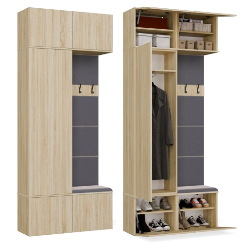 Szafa z garderobą do przedpokoju, dąb sonoma Haga II 1SZ1W