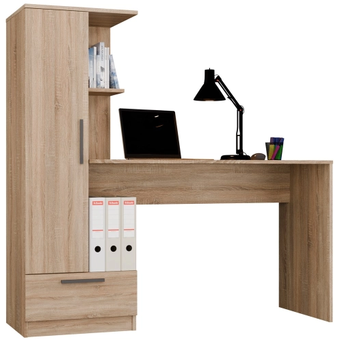 Biurko dąb sonoma z regałem oraz szufladą Cosmo