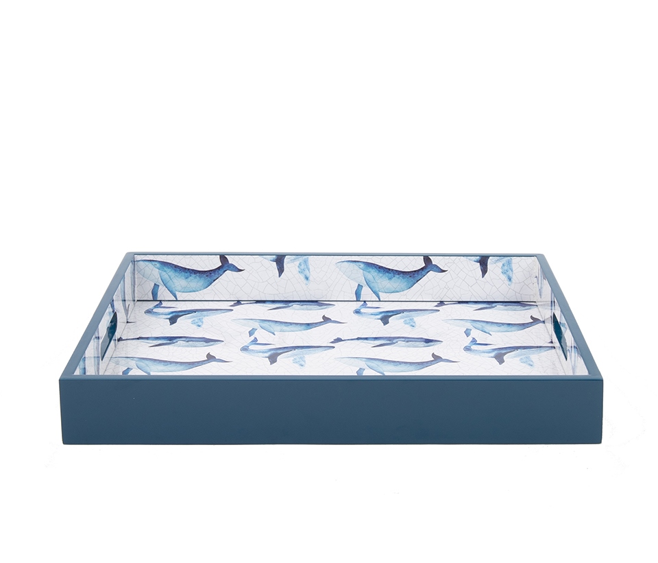 Taca dekoracyjna SHP WHALE niebieska / biała