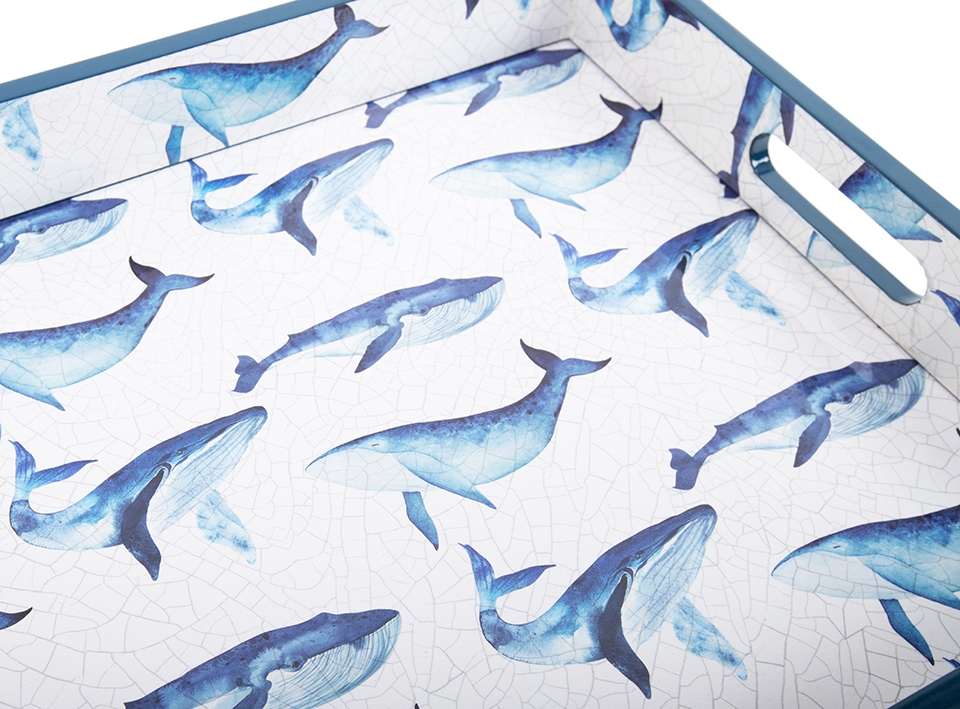 Taca dekoracyjna SHP WHALE niebieska / biała