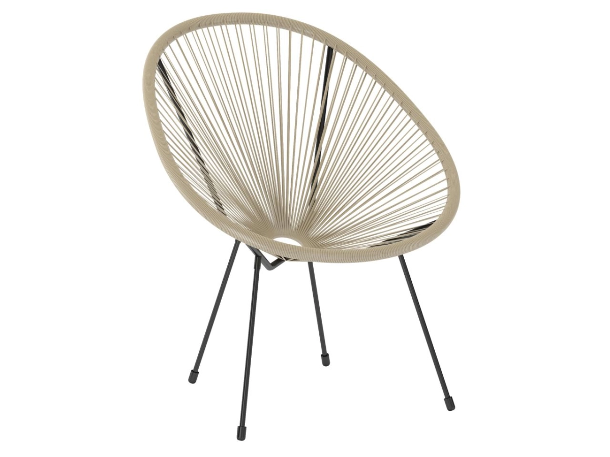 Krzesło wypoczynkowe - technorattan (beż)