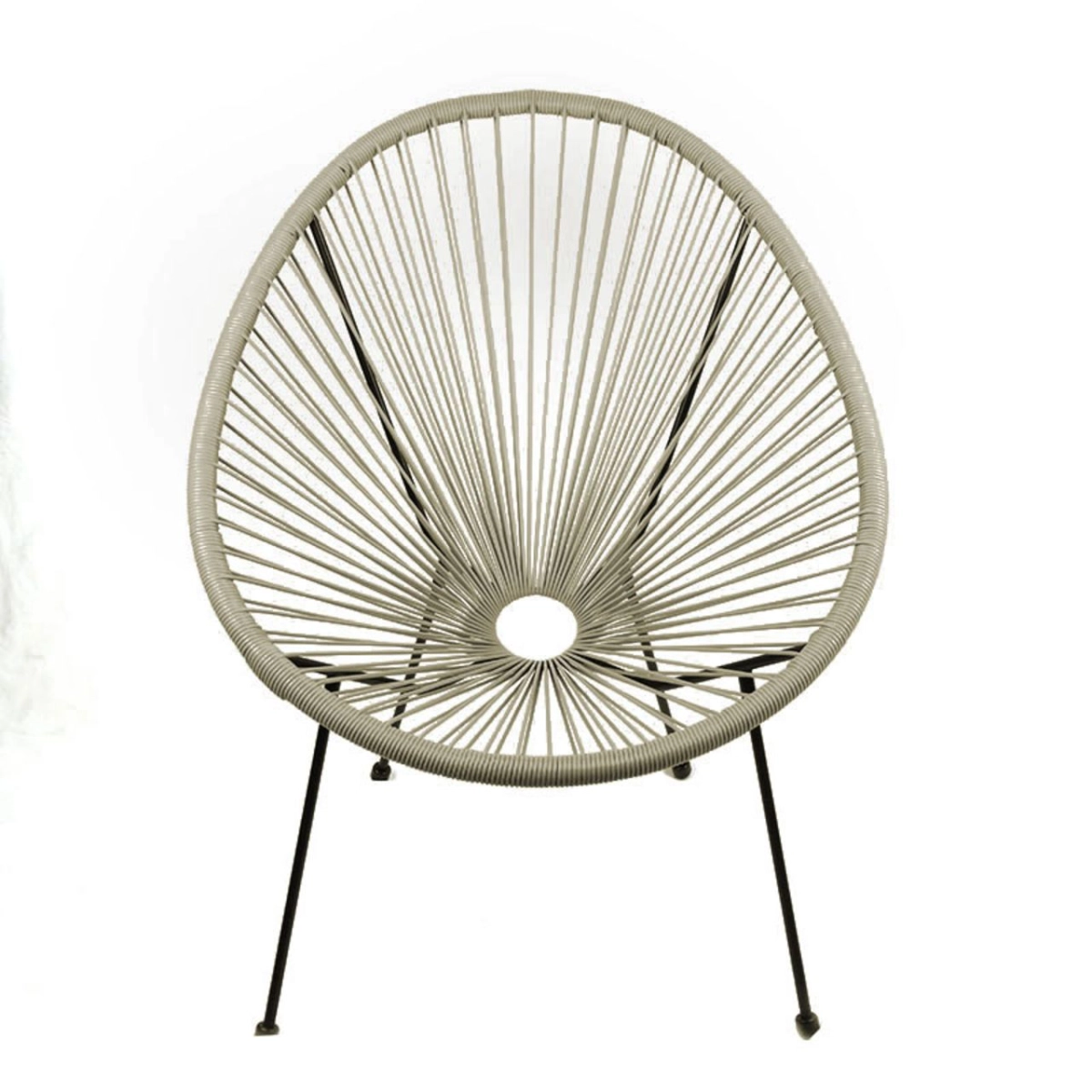 Krzesło wypoczynkowe - technorattan (beż)