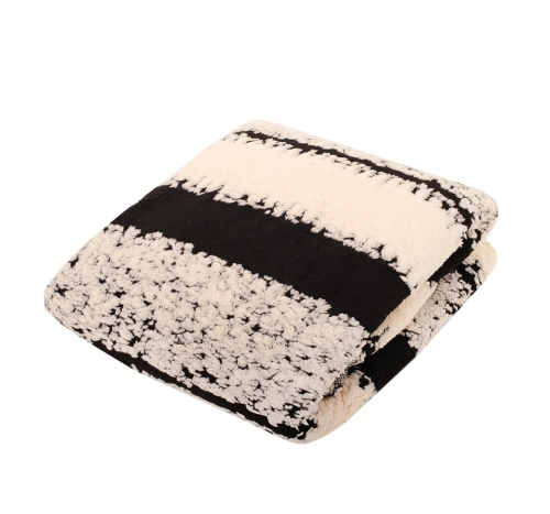 Pokrowiec na sofę w paski beżowo-czarny Verte SHP