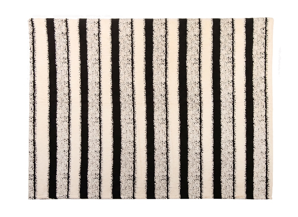 Pokrowiec na sofę w paski SHP VERTE beżowy / czarny