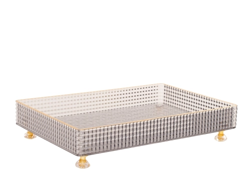 Taca dekoracyjna szara/złota Lari SHP