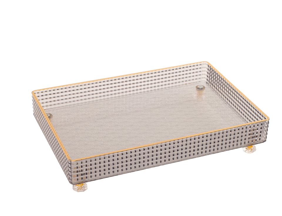 Taca dekoracyjna SHP LARI szara / złota