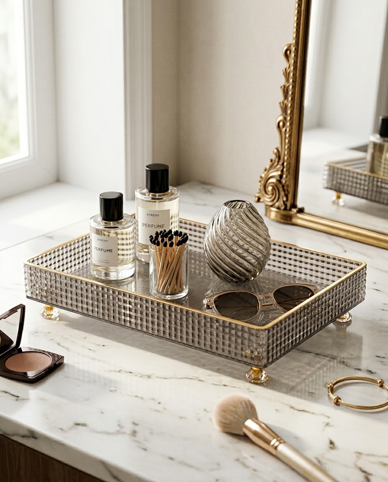 Taca dekoracyjna SHP LARI szara / złota