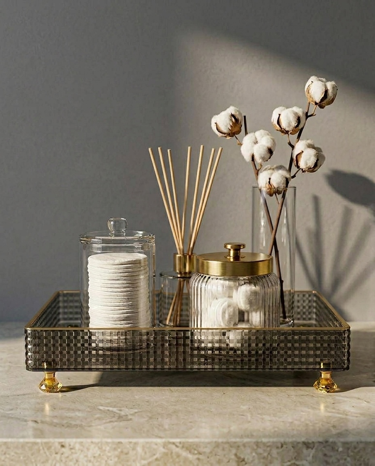 Taca dekoracyjna SHP LARI szara / złota