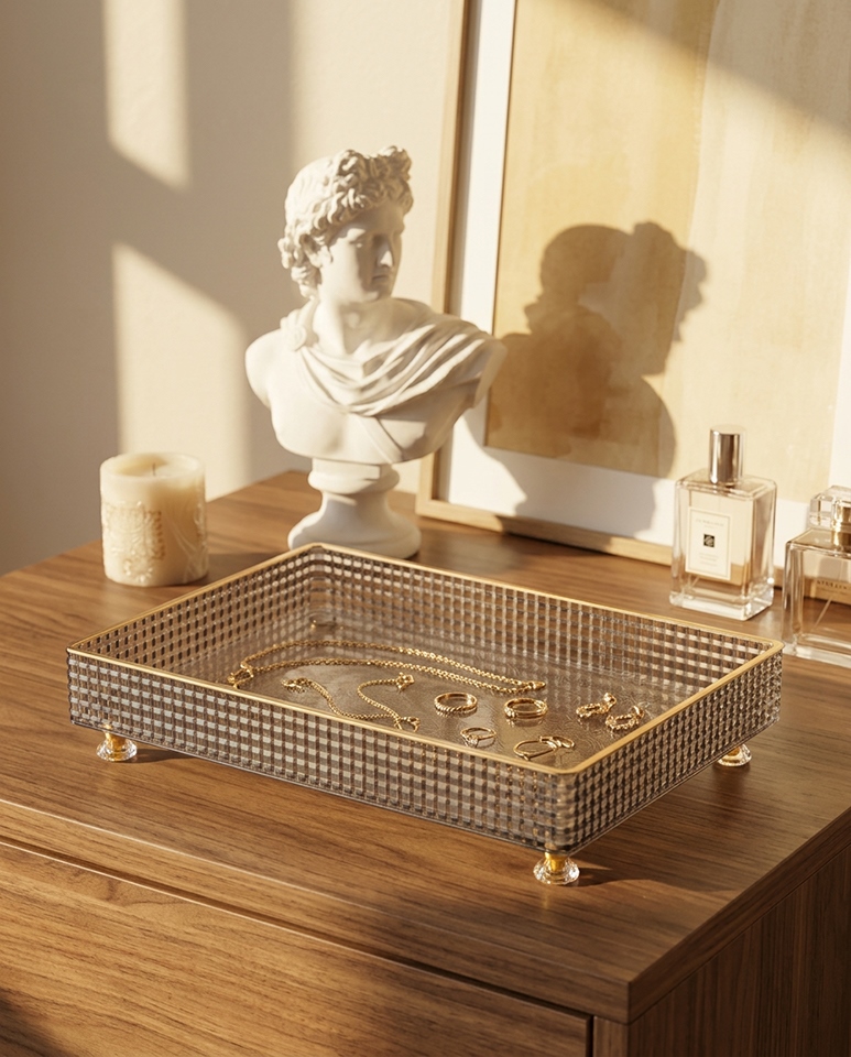 Taca dekoracyjna SHP LARI szara / złota