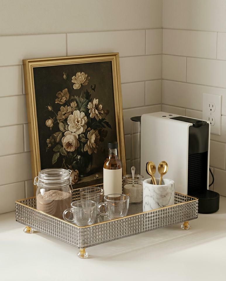 Taca dekoracyjna SHP LARI szara / złota