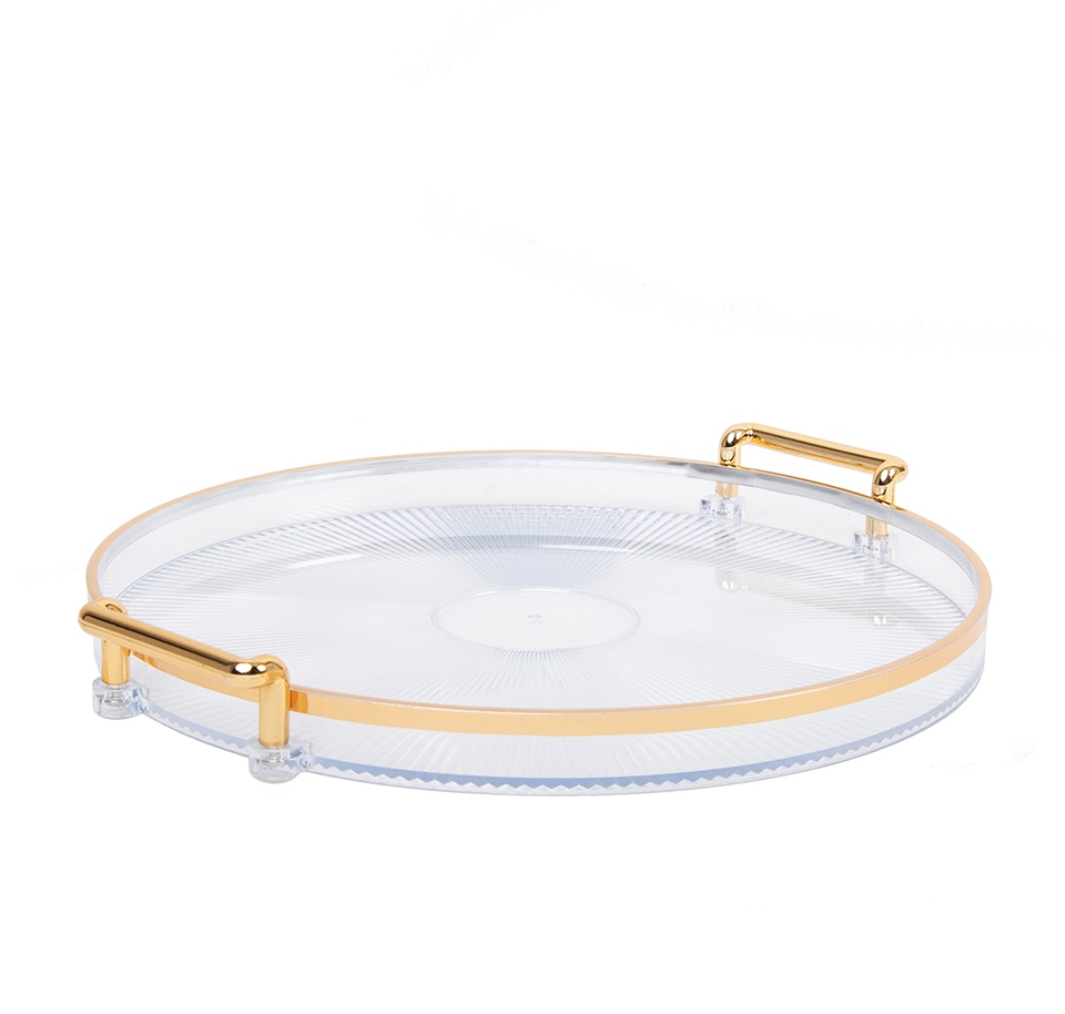 Taca dekoracyjna SHP LUXI transparentna / złota