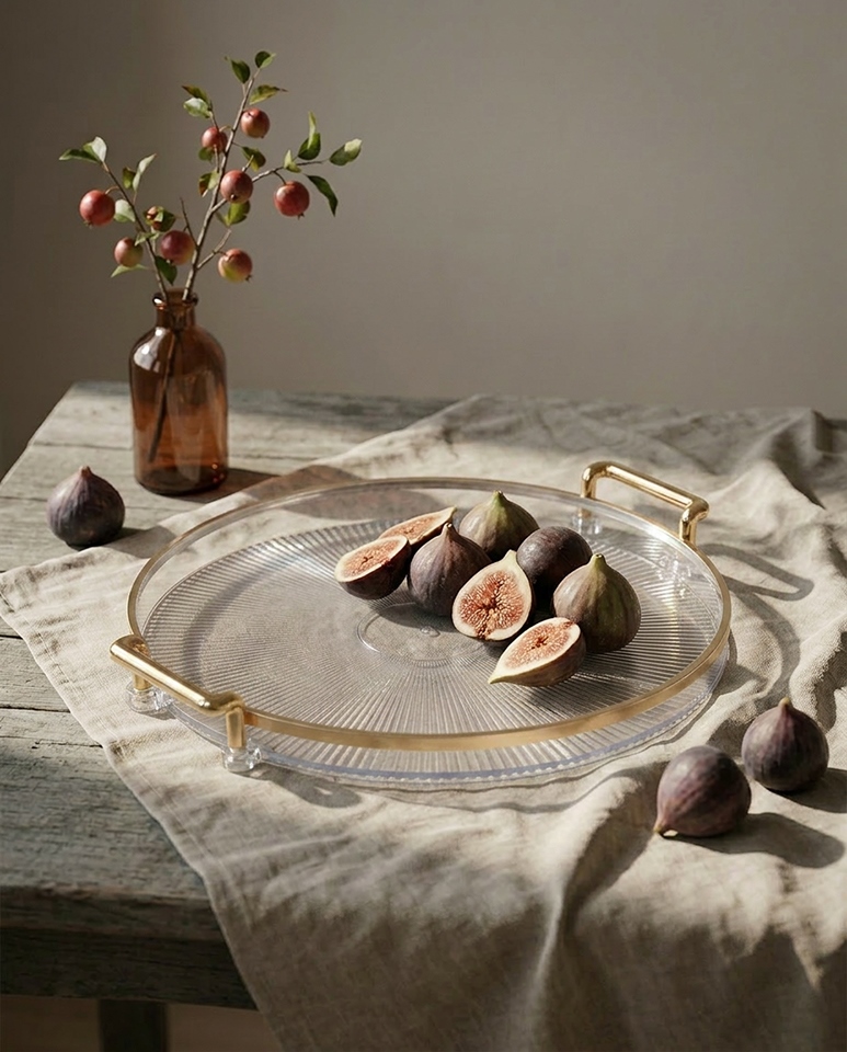 Taca dekoracyjna SHP LUXI transparentna / złota