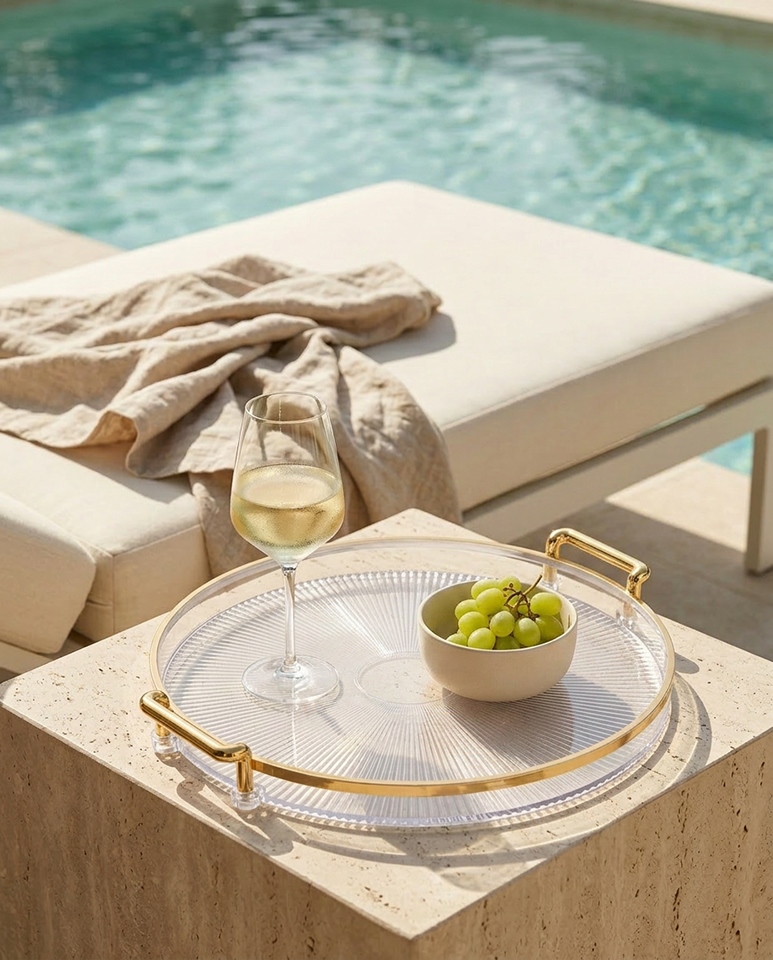 Taca dekoracyjna SHP LUXI transparentna / złota