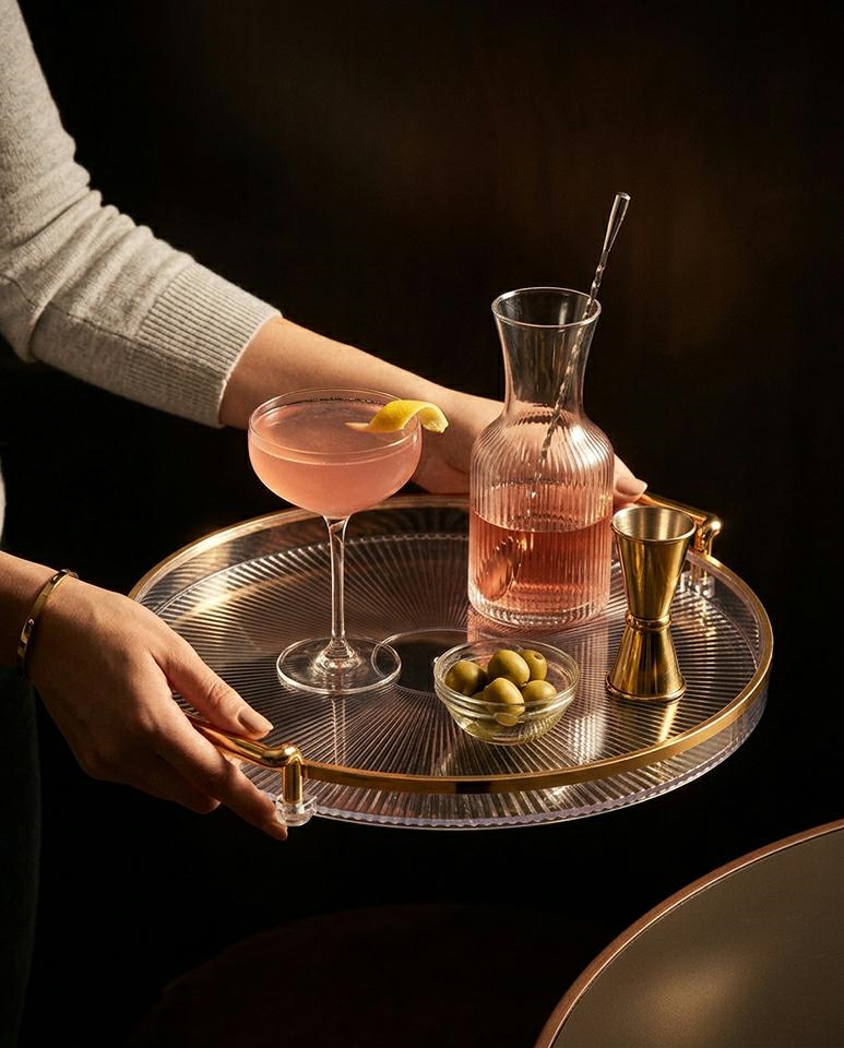 Taca dekoracyjna SHP LUXI transparentna / złota