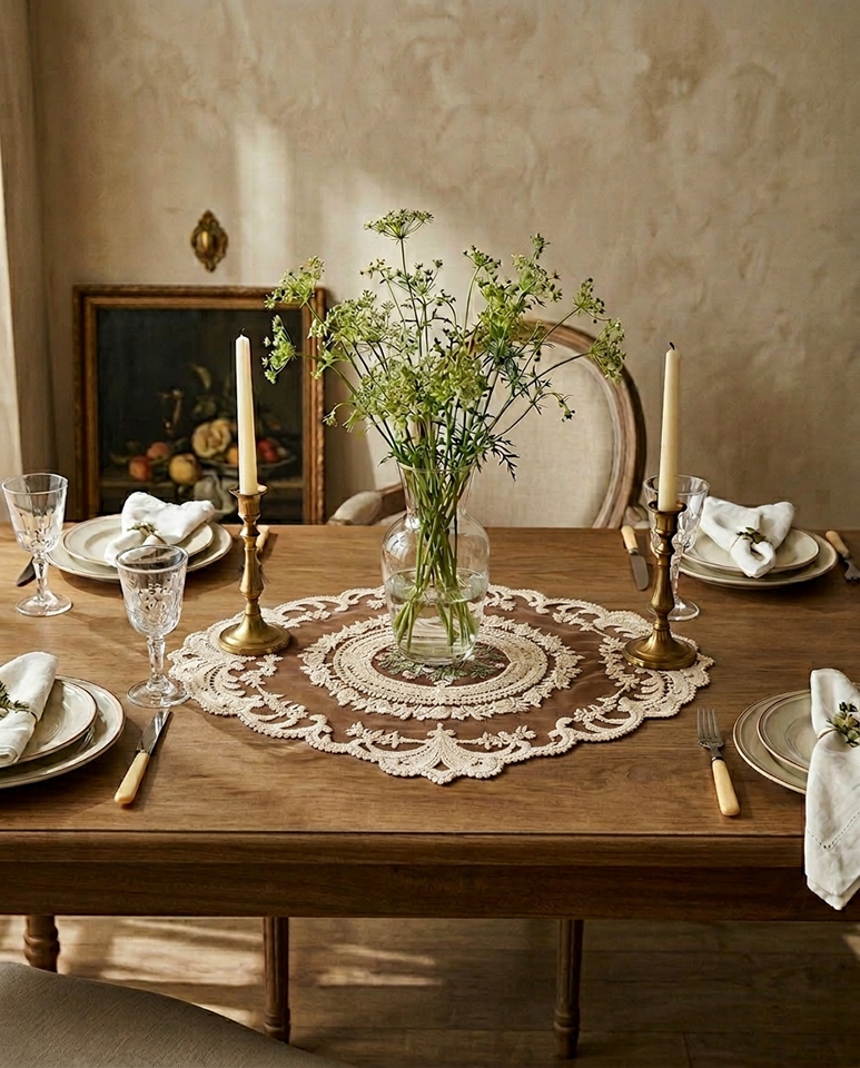 Podkładka / obrus haftowany SHP VIENNA biały