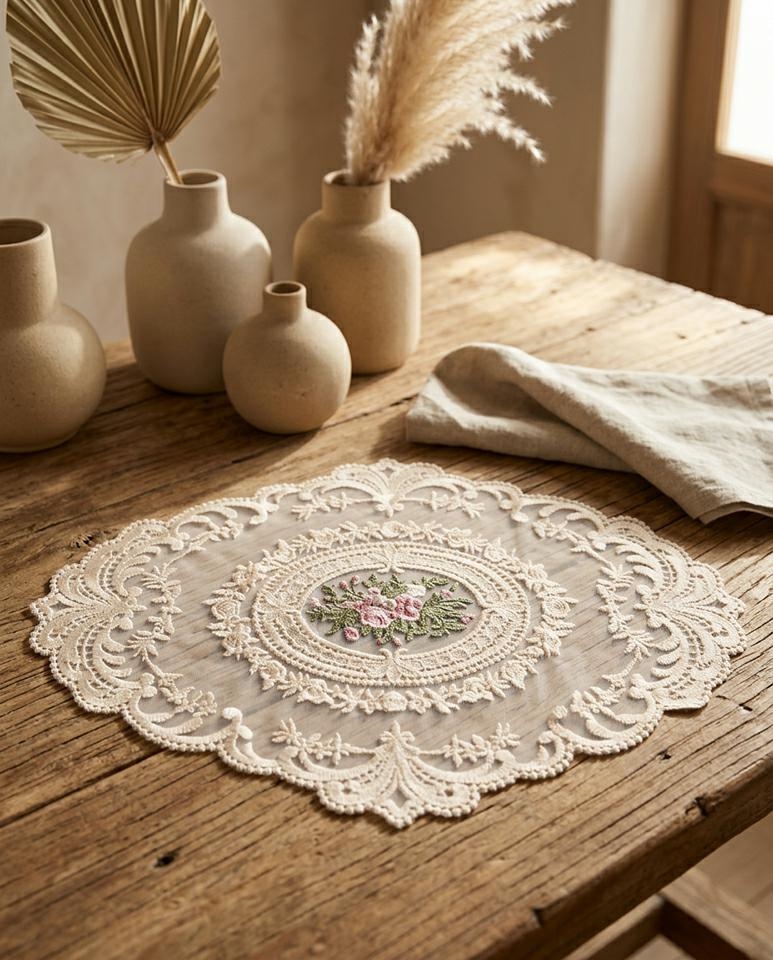 Podkładka / obrus haftowany SHP VIENNA biały