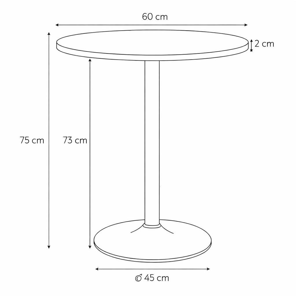 Stół Hvar 60cm czarny