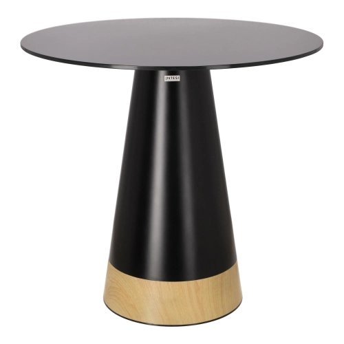 Stół ze szklanym czarnym blatem 80 cm, Soleilo