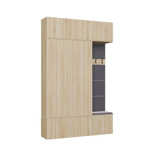 Szafa z garderobą do przedpokoju, dąb sonoma Haga III 2SZ1W
