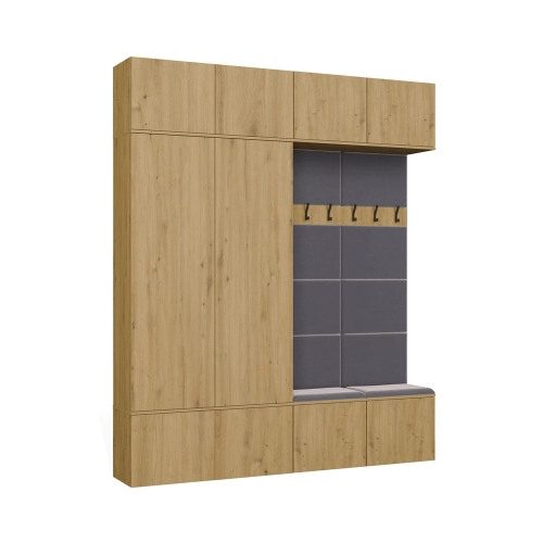 Szafa z garderobą do przedpokoju, dąb artisan Haga IV 2SZ2W 