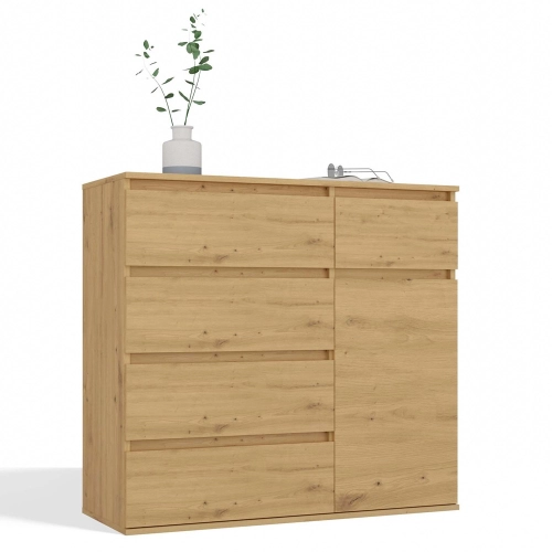 Komoda 100 cm, dąb artisan do salonu Malwa 1D5S