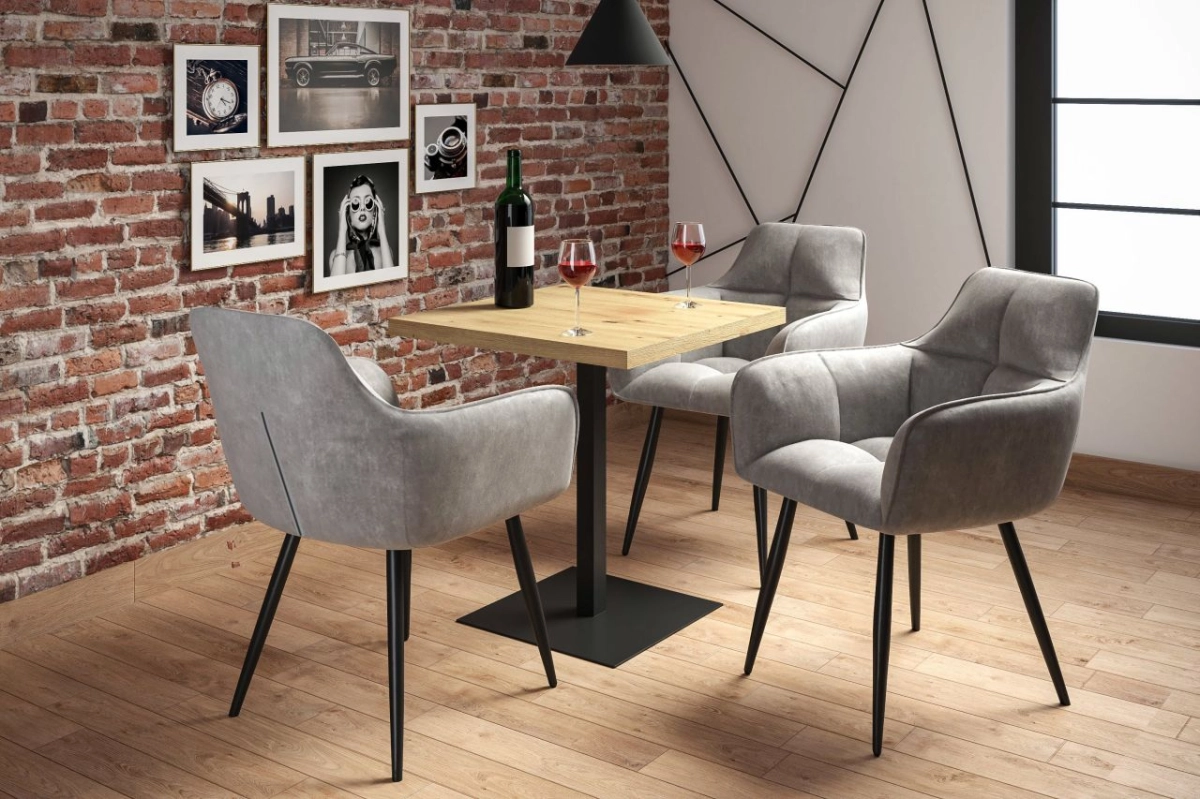 Stół (dąb artisan + noga T) 67x67