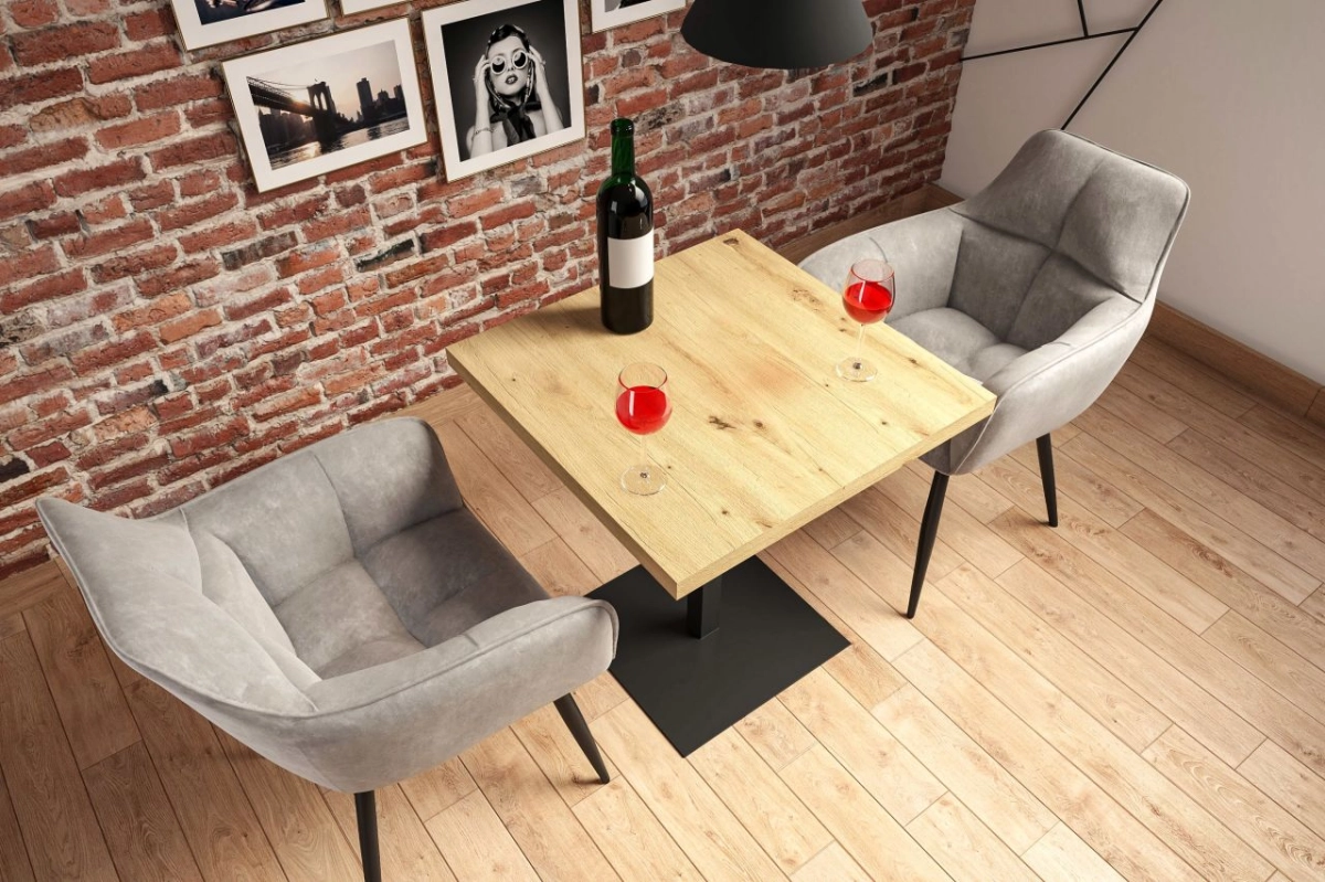 Stół (dąb artisan + noga T) 67x67